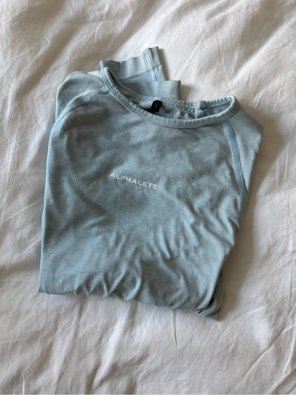 Alphalete Pale Blue Crewneck Performance Top